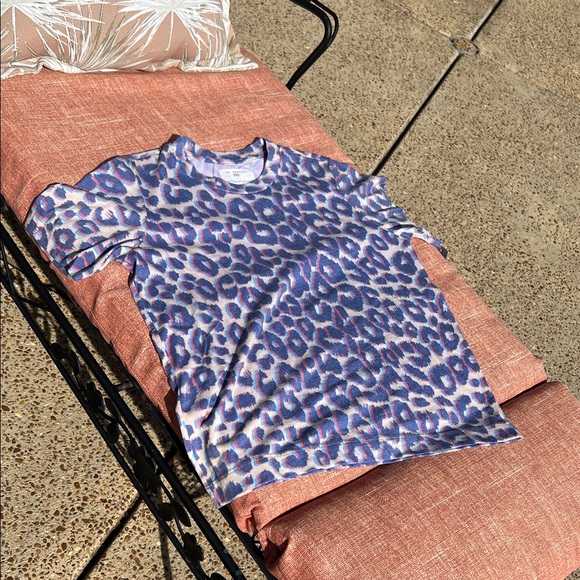 SOL ANGELES Anthropologie Blue and Purple Leopard Print Tee - small - Picture 2 of 15